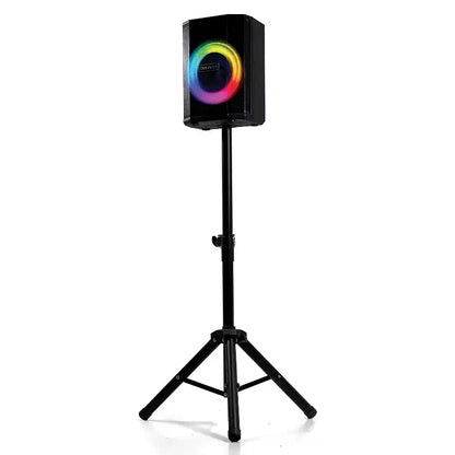 Dolphin Audio Tilt 880 Rechargeable 8-In. Portable Bluetooth Party Speaker with Tilt Function, LED Light Ring, Wireless Microphone, and Remot...