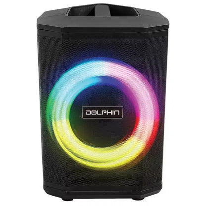 Dolphin Audio Tilt 880 Rechargeable 8-In. Portable Bluetooth Party Speaker with Tilt Function, LED Light Ring, Wireless Microphone, and Remot...