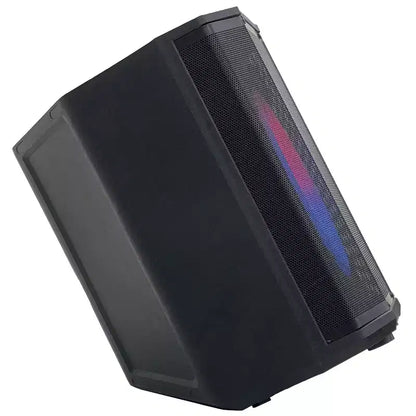 Dolphin Audio Tilt 880 Rechargeable 8-In. Portable Bluetooth Party Speaker with Tilt Function, LED Light Ring, Wireless Microphone, and Remot...