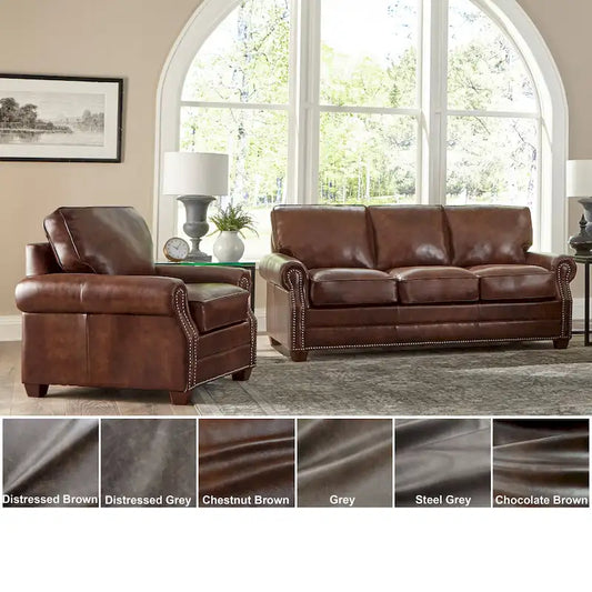 Made in USA Revo Top Grain Leather Sofa Bed and Chair Set