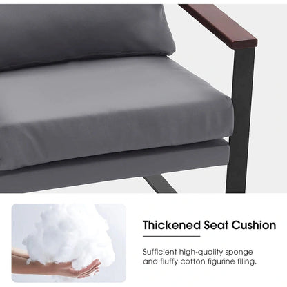 MCombo Modern Accent Chair with Upholstered Cushion, Faux Leather HQ304