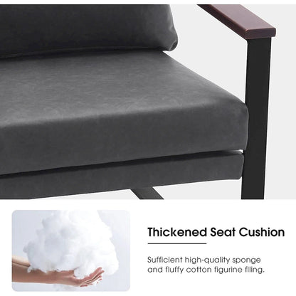 MCombo Modern Accent Chair with Upholstered Cushion, Faux Leather HQ304