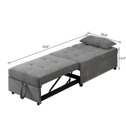 Lordear 4-1 Single futon Adjustable Sofa Bed Sofa Sleeper Folding Convertible Chair - 39.9  x 26.8