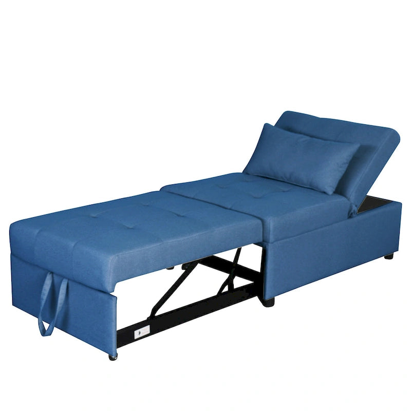Lordear 4-1 Single futon Adjustable Sofa Bed Sofa Sleeper Folding Convertible Chair - 39.9  x 26.8