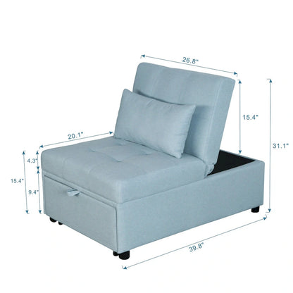 Lordear 4-1 Single futon Adjustable Sofa Bed Sofa Sleeper Folding Convertible Chair - 39.9  x 26.8