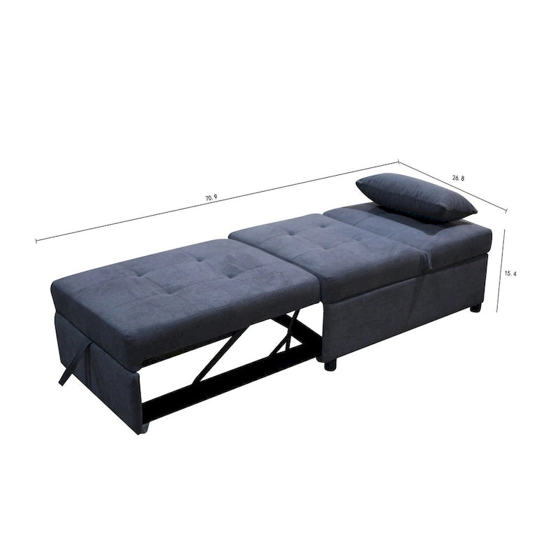 Lordear 4-1 Single futon Adjustable Sofa Bed Sofa Sleeper Folding Convertible Chair - 39.9  x 26.8
