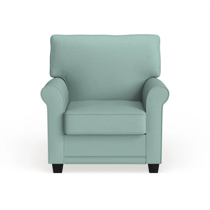 Charmayne Transitional Linen Padded Chair with Rolled Arms by Furniture of America