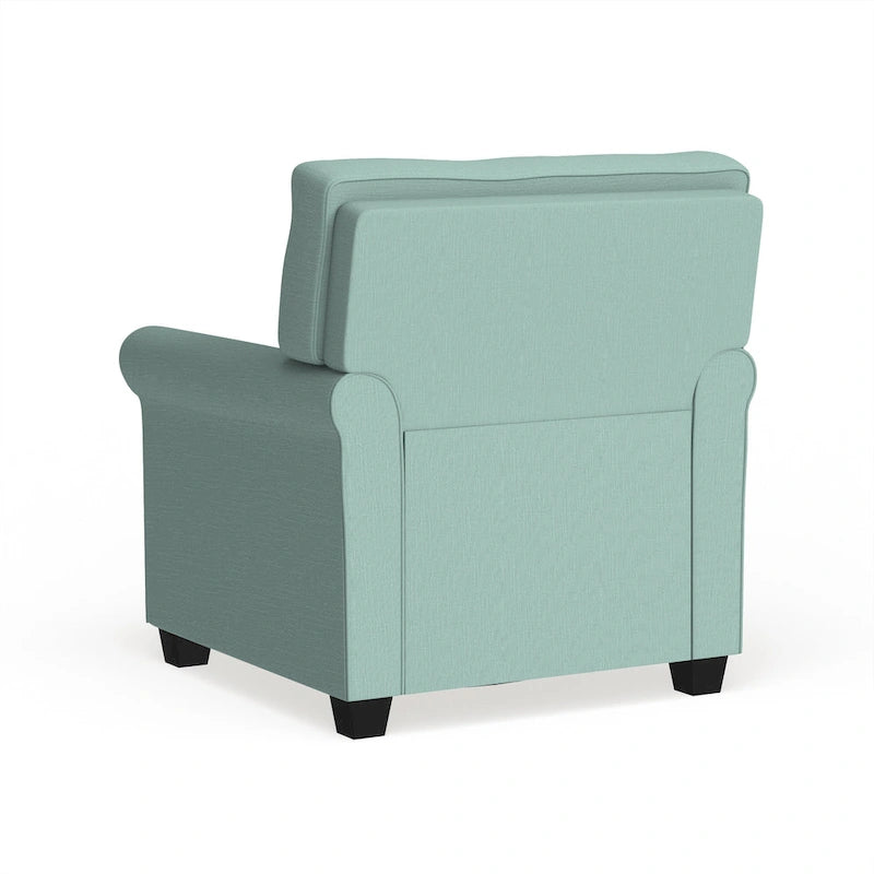 Charmayne Transitional Linen Padded Chair with Rolled Arms by Furniture of America