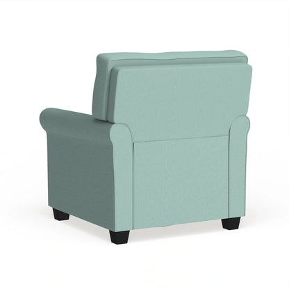 Charmayne Transitional Linen Padded Chair with Rolled Arms by Furniture of America