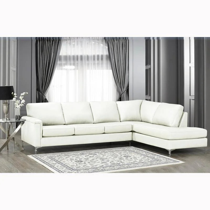 Malibu L-shaped Top-grain Leather Sectional Sofa - 122.5 x 85 x 36.5 x 35