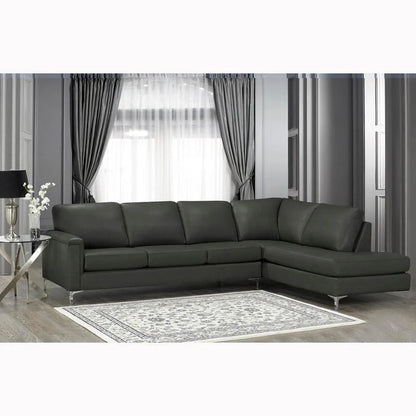 Malibu L-shaped Top-grain Leather Sectional Sofa - 122.5 x 85 x 36.5 x 35