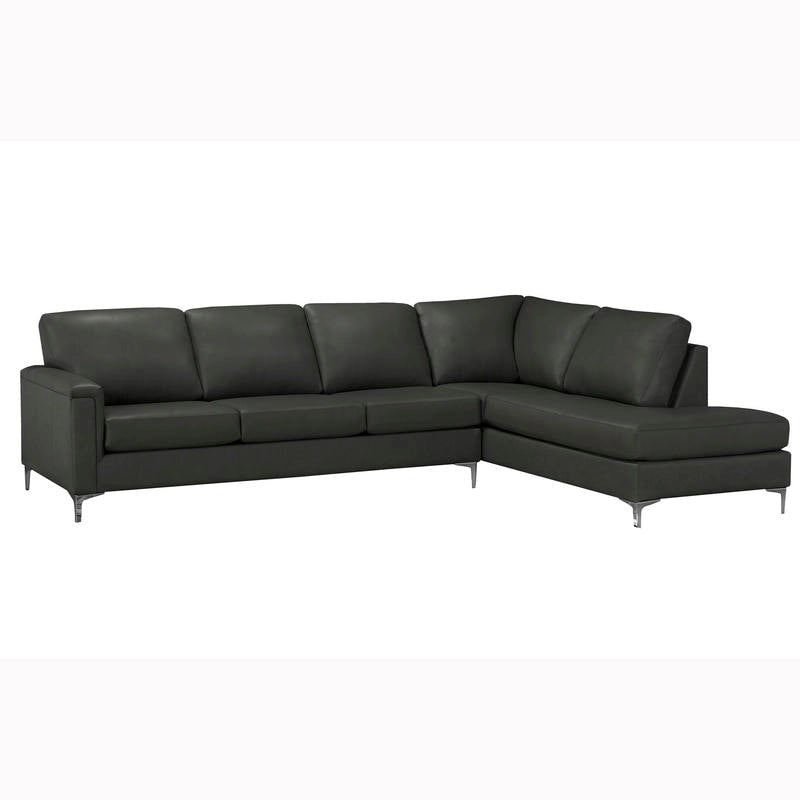 Malibu L-shaped Top-grain Leather Sectional Sofa - 122.5 x 85 x 36.5 x 35