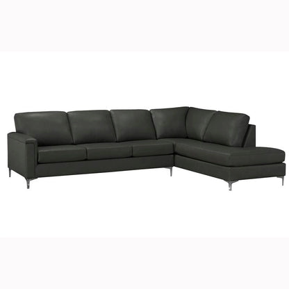 Malibu L-shaped Top-grain Leather Sectional Sofa - 122.5 x 85 x 36.5 x 35