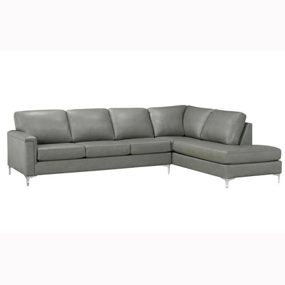 Malibu L-shaped Top-grain Leather Sectional Sofa - 122.5 x 85 x 36.5 x 35