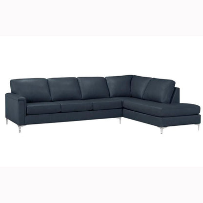 Malibu L-shaped Top-grain Leather Sectional Sofa - 122.5 x 85 x 36.5 x 35