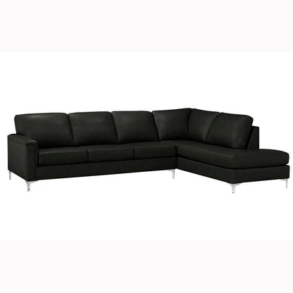 Malibu L-shaped Top-grain Leather Sectional Sofa - 122.5 x 85 x 36.5 x 35