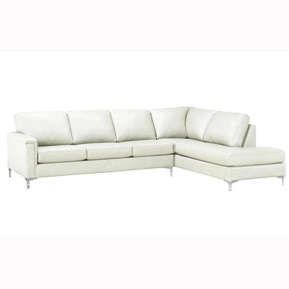 Malibu L-shaped Top-grain Leather Sectional Sofa - 122.5 x 85 x 36.5 x 35