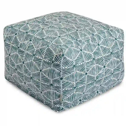Majestic Home Goods Indoor Charlie Cotton Ottoman Pouf 27 in L x 27 in W x 17 in H
