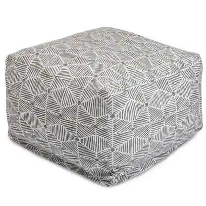 Majestic Home Goods Indoor Charlie Cotton Ottoman Pouf 27 in L x 27 in W x 17 in H