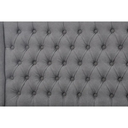 French Tufted Upholstered Dining Banquette Bench (Light Sand Fabric)