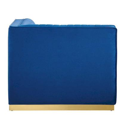 Sanguine Channel Tufted Performance Velvet Modular Sectional Sofa Left Corner Chair