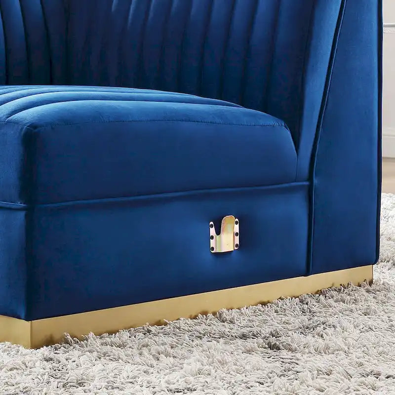 Sanguine Channel Tufted Performance Velvet Modular Sectional Sofa Left Corner Chair