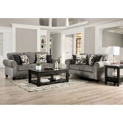 Mecia Transitional Chenille Rolled Arms 2-Piece Sofa Set by Furniture of America
