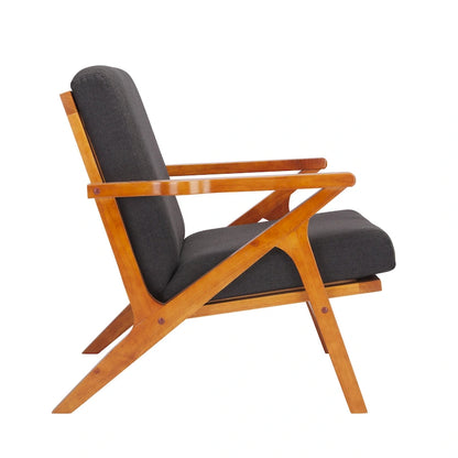 Porthos Home Clia Fabric Accent Chair with Rubberwood Frame, Removable Cushions