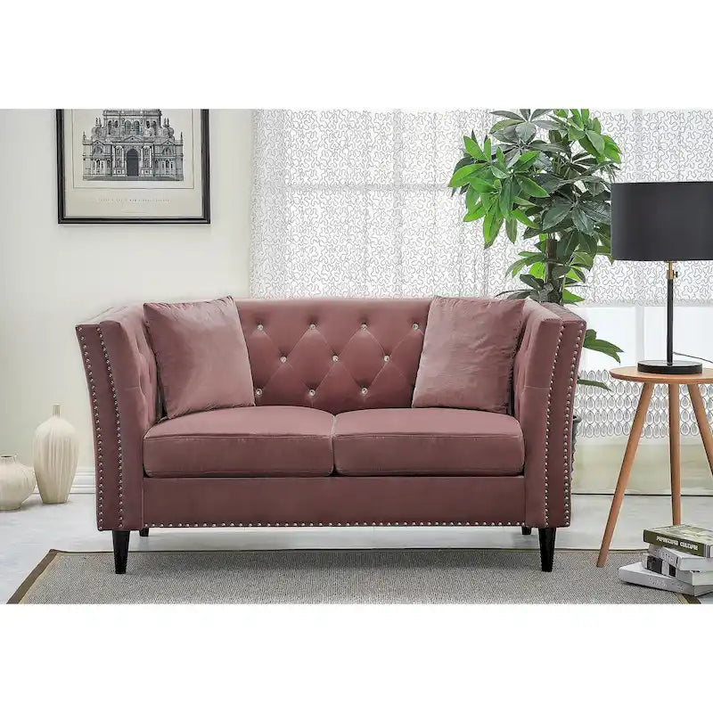 Gracewood Hollow Sukikim Velvet Loveseat