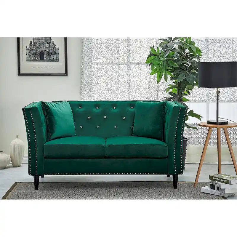 Gracewood Hollow Sukikim Velvet Loveseat