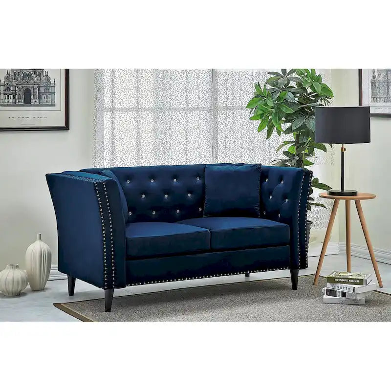 Gracewood Hollow Sukikim Velvet Loveseat