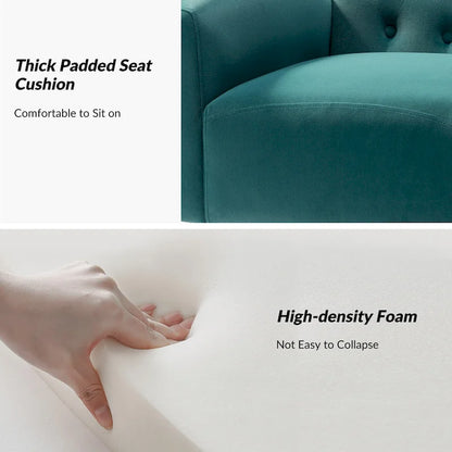 Danita Contemporary Velvet Wingback Tufted Chair With Gold Flared Metal Legs Set Of 2 by HULALA HOME