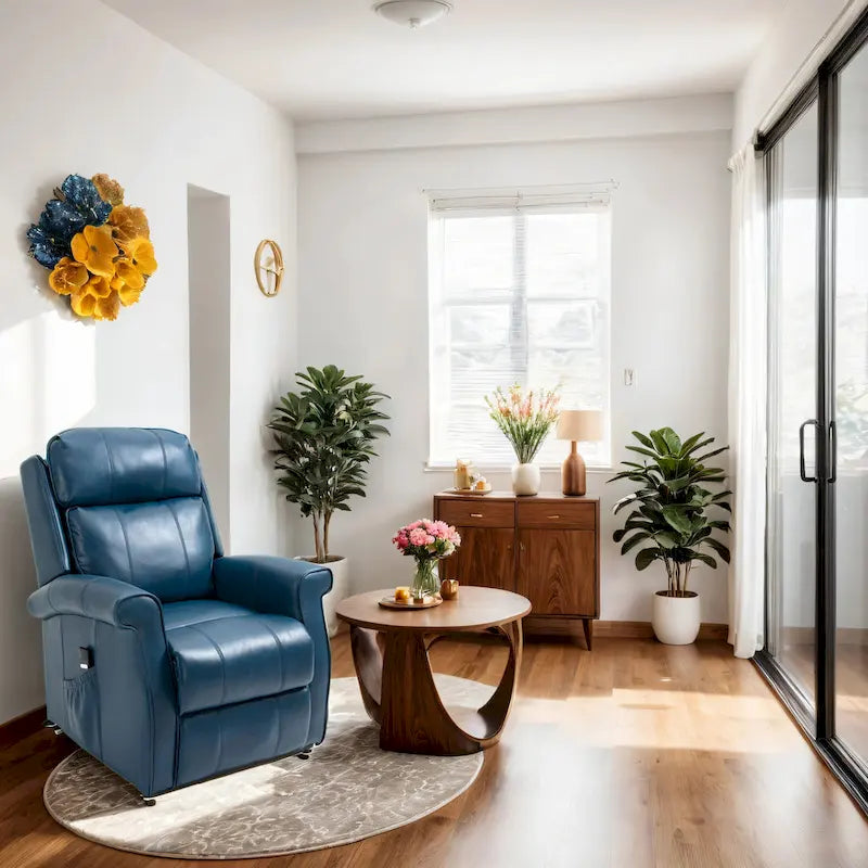 GZMR Faux Leather Elderly Power Lift Recliner Chair