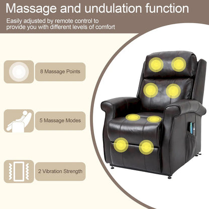 GZMR Faux Leather Elderly Power Lift Recliner Chair