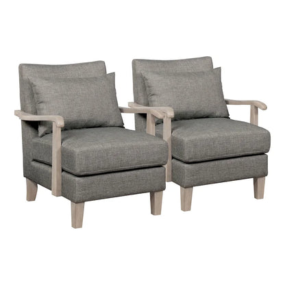 Perth Contemporary Grey Fabric Cushioned Accent Chair by Furniture of America