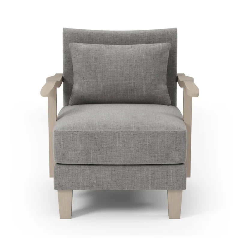 Perth Contemporary Grey Fabric Cushioned Accent Chair by Furniture of America