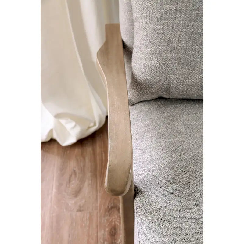 Perth Contemporary Grey Fabric Cushioned Accent Chair by Furniture of America