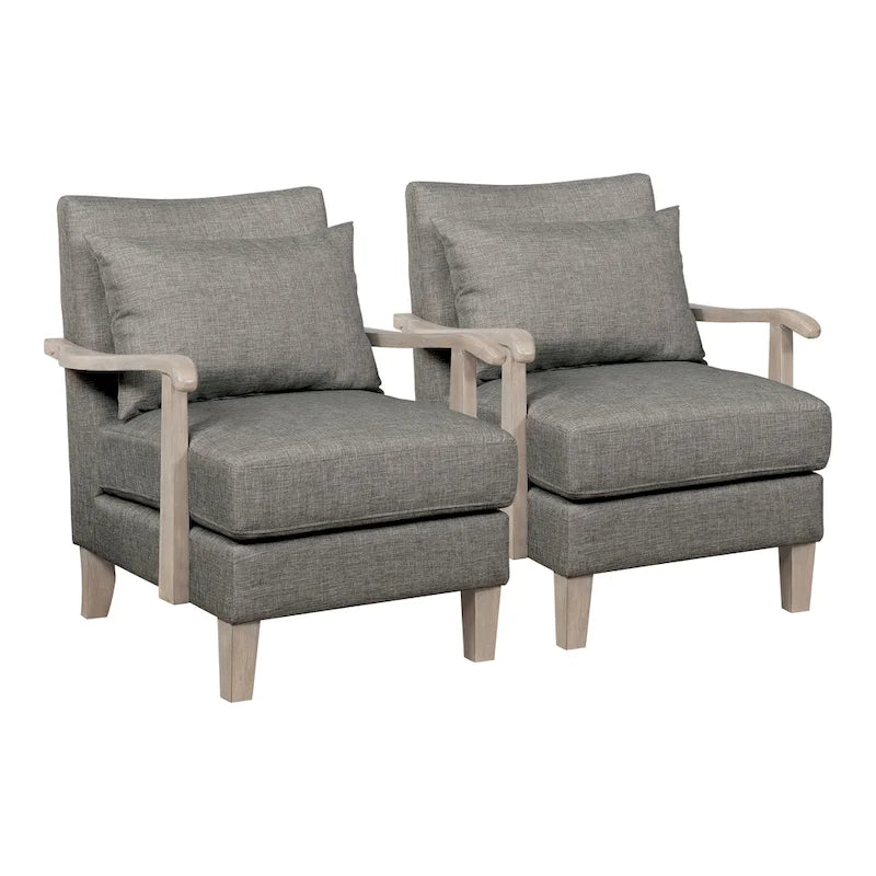 Perth Contemporary Grey Fabric Cushioned Accent Chair by Furniture of America