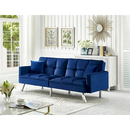 Comfortable Velvet Multi-position Sleeper Sofa Bed