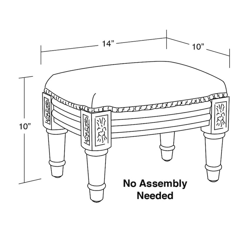 Blue and Brown Damask Floral Needlepoint Footstool