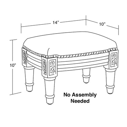 Blue and Brown Damask Floral Needlepoint Footstool