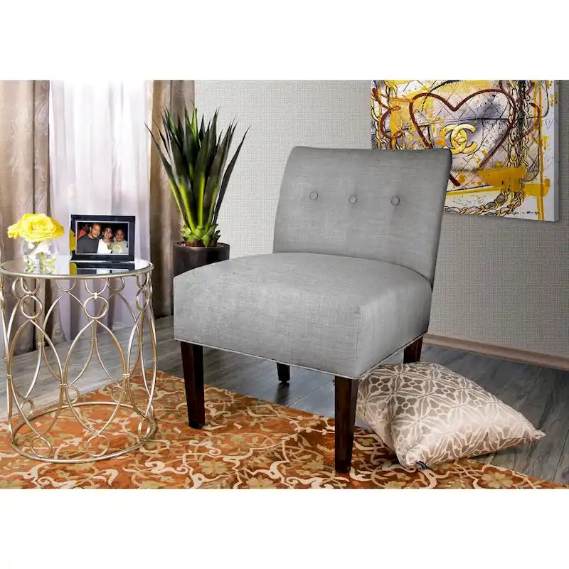 Samantha Button Tufted Ikat Accent Chair