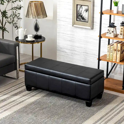 York Upholstered Quilted Stitched Flip-Top Storage Bench