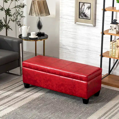 York Upholstered Quilted Stitched Flip-Top Storage Bench