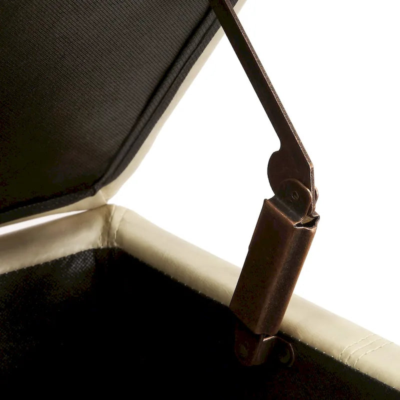 York Upholstered Quilted Stitched Flip-Top Storage Bench