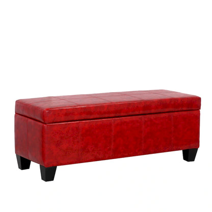 York Upholstered Quilted Stitched Flip-Top Storage Bench