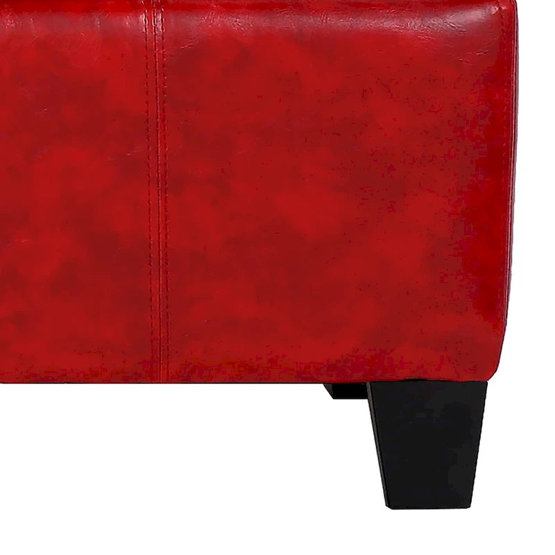 York Upholstered Quilted Stitched Flip-Top Storage Bench