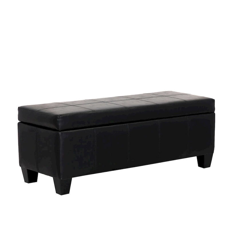 York Upholstered Quilted Stitched Flip-Top Storage Bench