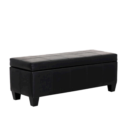 York Upholstered Quilted Stitched Flip-Top Storage Bench