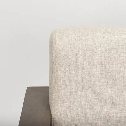 Sovereign Beige Fabric w/ Dark Brown Solid Wood Frame Accent Chair